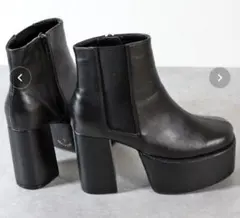 LOVEHUNTER / 軽量厚底　スクエアトゥチェルシーヒールブーツ