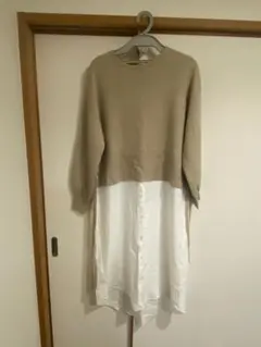 visニットシャツワンピース