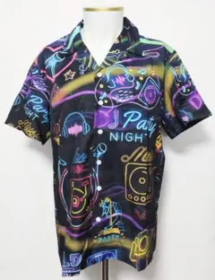 【Lサイズ】ポップ　ネオン　DJ　柄シャツ　半袖　病み系　ストリート　ロリータ