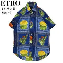 極美品✨ETRO エトロ イタリア製 半袖シャツ コットン ペイズリー柄 Mのサムネイル