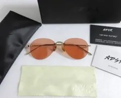 新品 A.D.S.R. WOOTEN シルバー グリーン ツーポイント リムレス