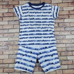 UNIQLO ミッキー ストライプ パジャマセットアップ 100cm