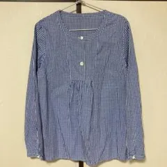 ○無印良品　ブルーチェックチュニック Mサイズ○