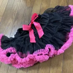 フリル付きパニエ 黒とピンク Lサイズ