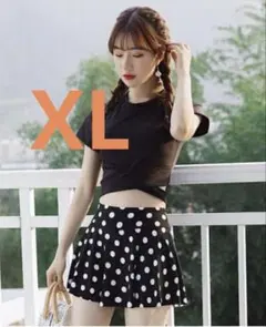 新品タグ付 セパレート水着 XL ドット ブラック