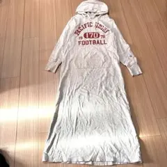Champion フード付きロングワンピース グレー L1302番