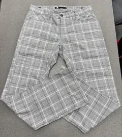 OAKLEY オークリー スカル ゴルフパンツ チェック柄 グレー 34 春夏