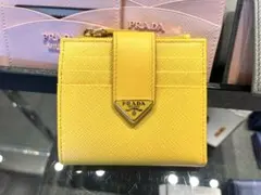 新品★プラダ★ミニ財布&カードケース&コインケース★黄色 イエロー★1ML047