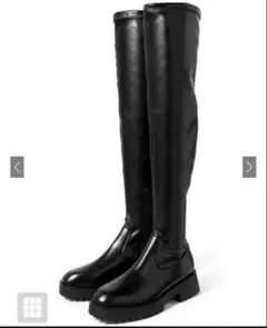 黒 ニーハイブーツ 25cm GRL gd1392