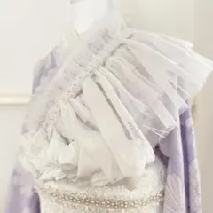 成人式振袖　ショルダーレース　パールフリル　卒業式袴　浴衣着物　帯飾り　七五三