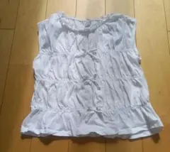 GU ホワイト ノースリーブ タンクトップ 130～140　美品