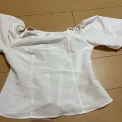 WEGO ホワイト パフスリーブ 半袖シャツ F