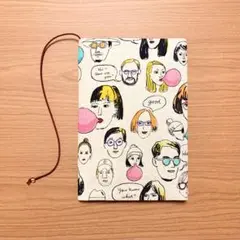 《 四六判》ブックカバー ハンドメイド ファニーフェイス キナリ