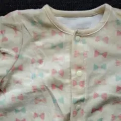 リボン柄 長袖ロンパース 60-70