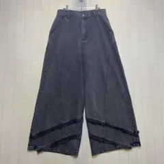 GRANCY グランシー y2k ジッパー ワイド デニム パンツ M w78 - メルカリ