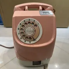 ダイヤル式ピンク電話 10円コイン投入口付き 公衆電話 実使用品 レトロ