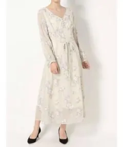 【未使用】MERCURYDUO 花柄　刺繍　ロングワンピース フレアスカート