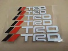 TRD 文字転写ステッカー シルバー 大中小６枚セット