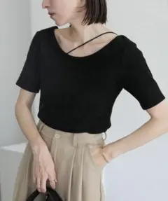 select moca バレエネックハーフスリーブカットソー　黒のサムネイル