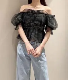 snidel ギャザーフリルオフショルブラウスのサムネイル