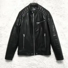 ザラ ZARA ライダースジャケット L キルティング シングル フェイクレザー