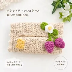 ポケットティッシュケース いちご ハンドメイド 編み物