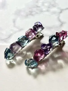 うるちゅる 淡色パステル ミニヘアピン 4cm ハンドメイド 2個セット
