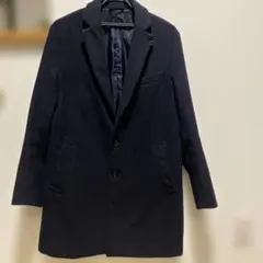 【中古品】チェスターコート　INHERIT ネイビー