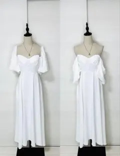 ホワイトオフショルダーロングドレス / White long dress