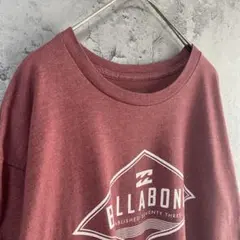 ビラボン USA古着 サーフ系 プリント デザインTシャツ 半袖 ボルドー L