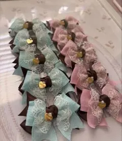 【593】チョコミント&ストロベリー♡バレンタインリボン〜10本