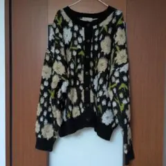 サマンサモスモス　花柄ニットカーディガン