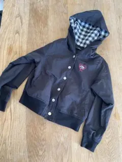 JENNI Love ハートロゴジャンパー 黒 チェック 130 フード付き