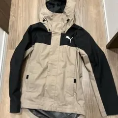 Puma フード付きナイロンジャケット ベージュ/ブラック