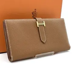 極美品◆HERMES ベアンスフレ エプソン 長財布 ゴールドのサムネイル