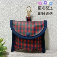 GPSケース　ハンドメイド　ラミネート　ファミリア風　チェック柄　赤　匿名配送