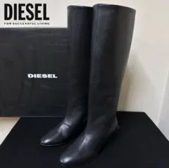定価¥51700- ディーゼル　本革　ロングブーツ　ブロックヒール