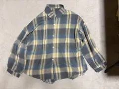 DIAVEL オンブレチェックシャツ　ブルー　ボリューム袖