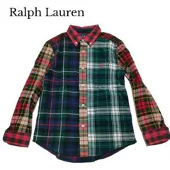 Ralph Lauren キッズ チェック柄長袖シャツ サイズ7 ポニー刺繍