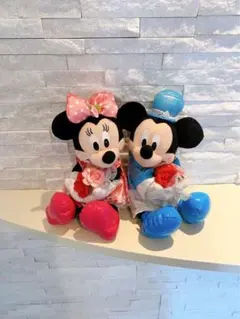 ディズニー　ぬいぐるみ　ミッキーマウス　ミニーマウス　２体セット（バラ）