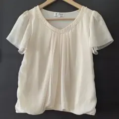 MICHEL KLEIN アイボリーシフォンブラウス 40