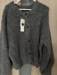 coca グレー Mサイズ ボタン付きカーディガン　M