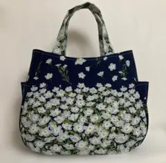 ハンドメイドチューリップバッグ モーメント　　ネモフィラ