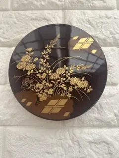 【未使用】毛筆セット　書道セット　漆器　コンパクト　ケース付き　筆　硯　墨