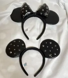 ミニーマウス耳型カチューシャ 2個セット