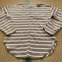 美品☆GAP 長袖カットソー M 茶色と白のストライプ