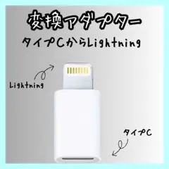 タイプⅭからライトニング 変換アダプター typeⅭ iPhone 充電　白