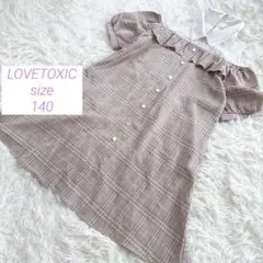 【LOVETOXIC/ラブトキシック】オフショルダーワンピース/ベージュ/140