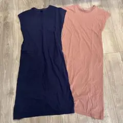 UNIQLO スムースコットンフレンチスリーブロングワンピース