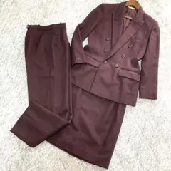 ヴィンテージセットアップ　ダブルジャケット・パンツ・スカート　3点セット　紫色